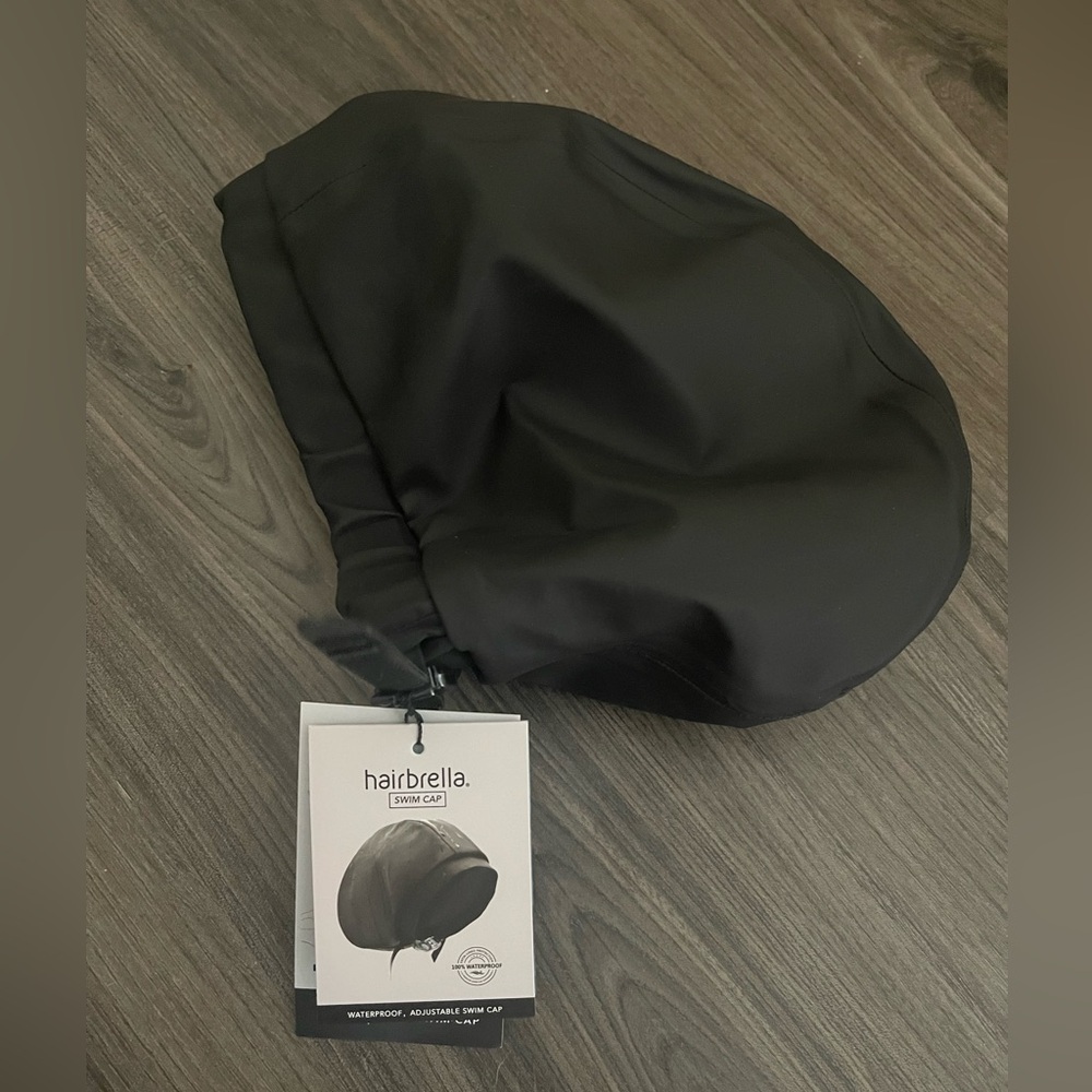 NWTS Hairbrella Black Swim Cap
